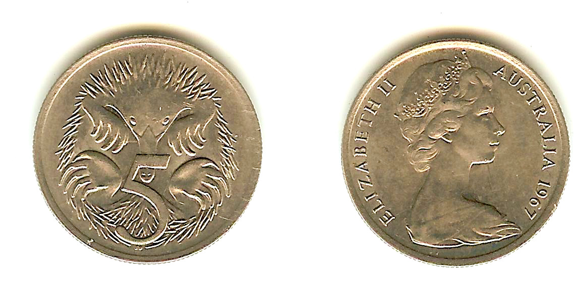 Australia 5 Cents 1967 Ch. Unc